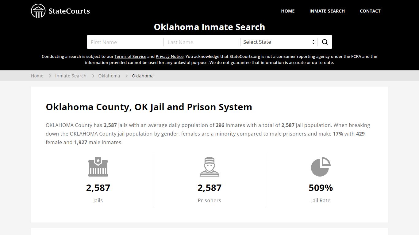 Oklahoma County, OK Inmate Search - StateCourts